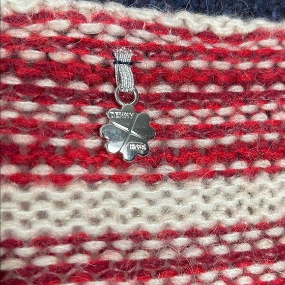 Denny Rose Made In Italy Stars And Stripes Long Open Cardigan Size Medium - Picture 9 of 9